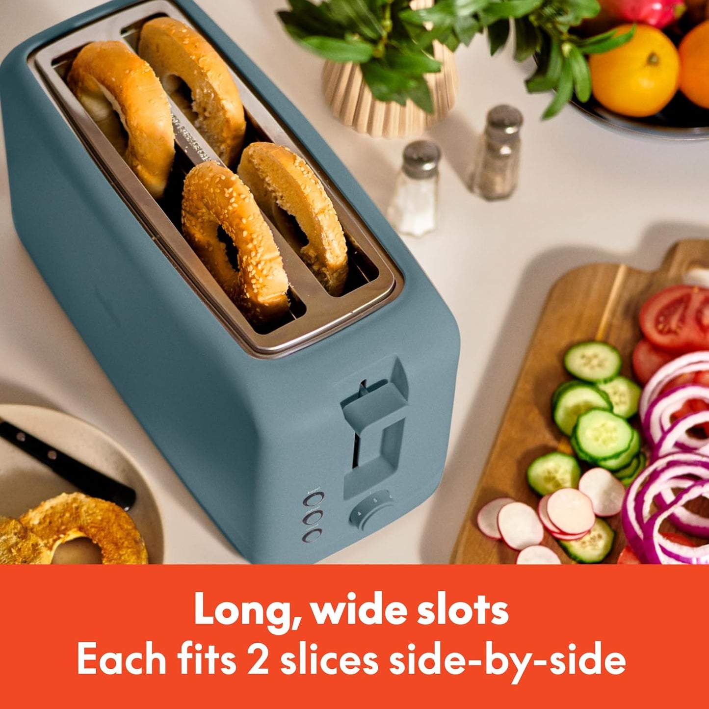 bella 2 Slice Slim Toaster, Fits-anywhere™ Kitchenware, 6 Setting Shade Control with Reheat & Cancel Buttons, Fits sourdough, 10” Long Slot, Anti Jam & Auto Shutoff, 900 Watt, Oatmilk