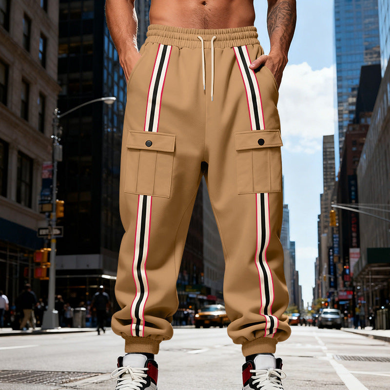 Outdoor Sports Trend Workwear Webbing Retro Loose-fit Sweatpants