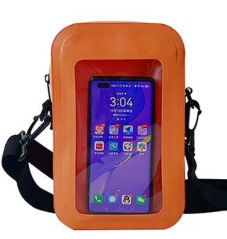 Waterproof one-shoulder mobile phone bag-black-pvc-1 piece