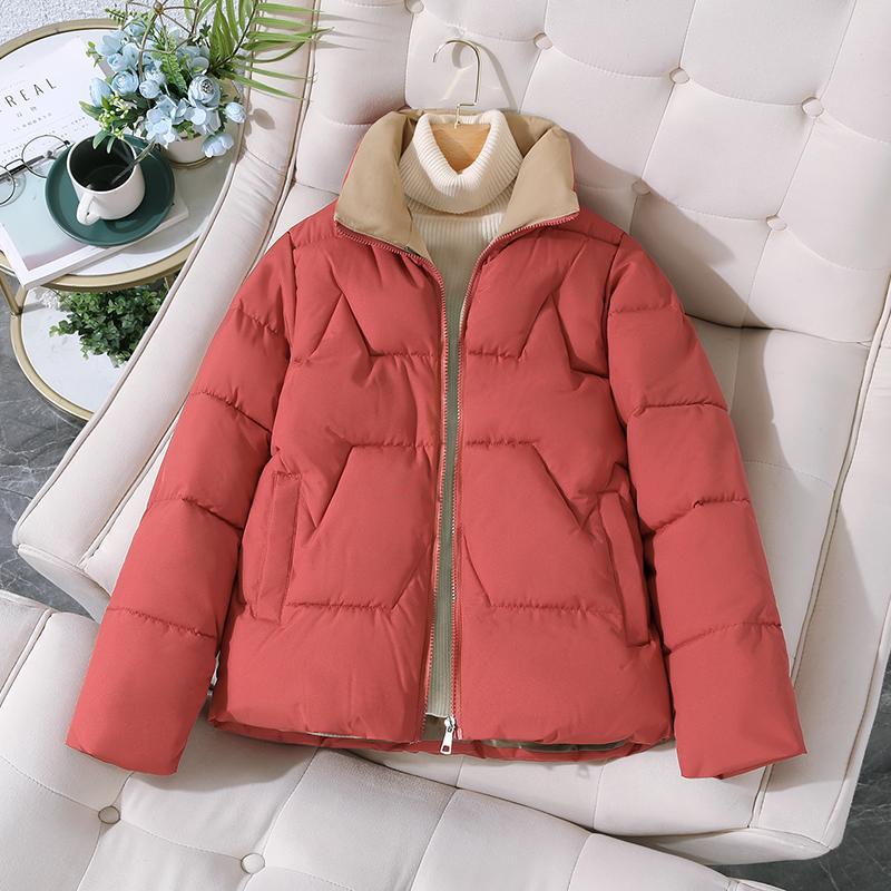 Womens Versatile Cropped Cotton-padded Jacket