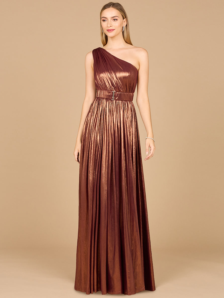 Ein-Schulter-Kleid in Metallic-Optik - OUTLET
