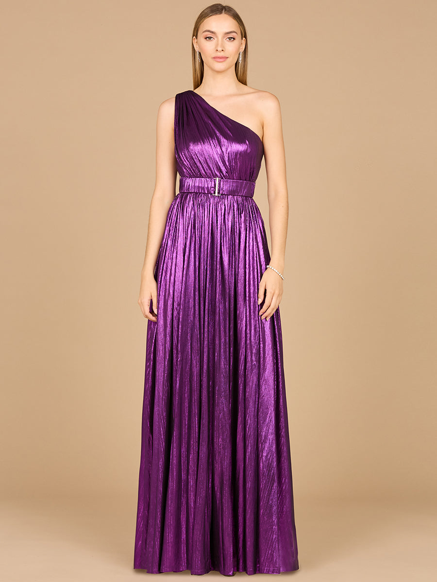 Ein-Schulter-Kleid in Metallic-Optik - OUTLET