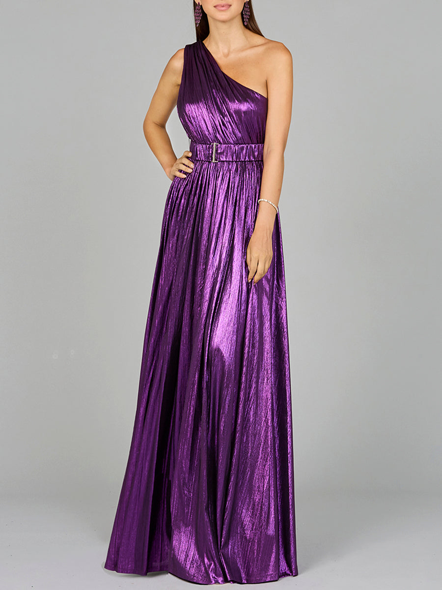 Ein-Schulter-Kleid in Metallic-Optik - OUTLET