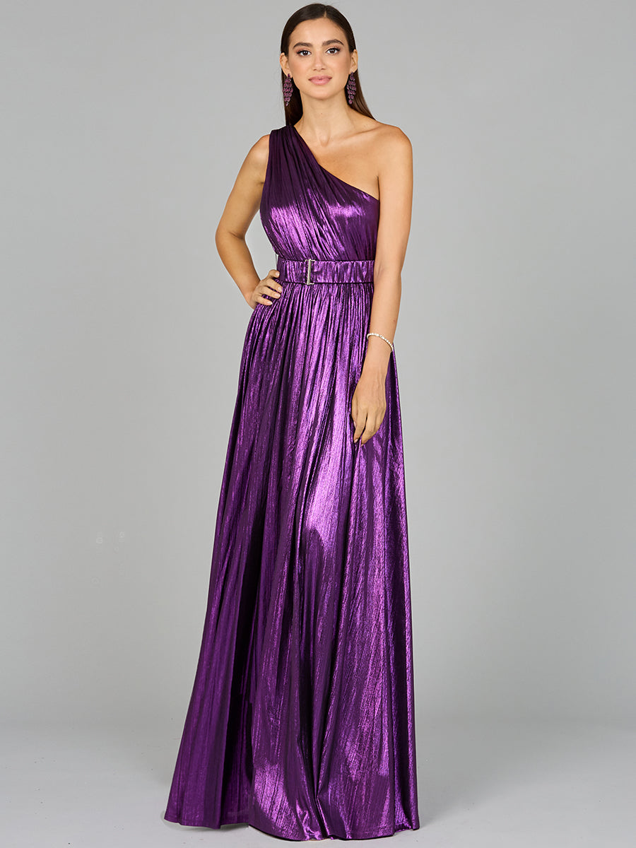Ein-Schulter-Kleid in Metallic-Optik - OUTLET