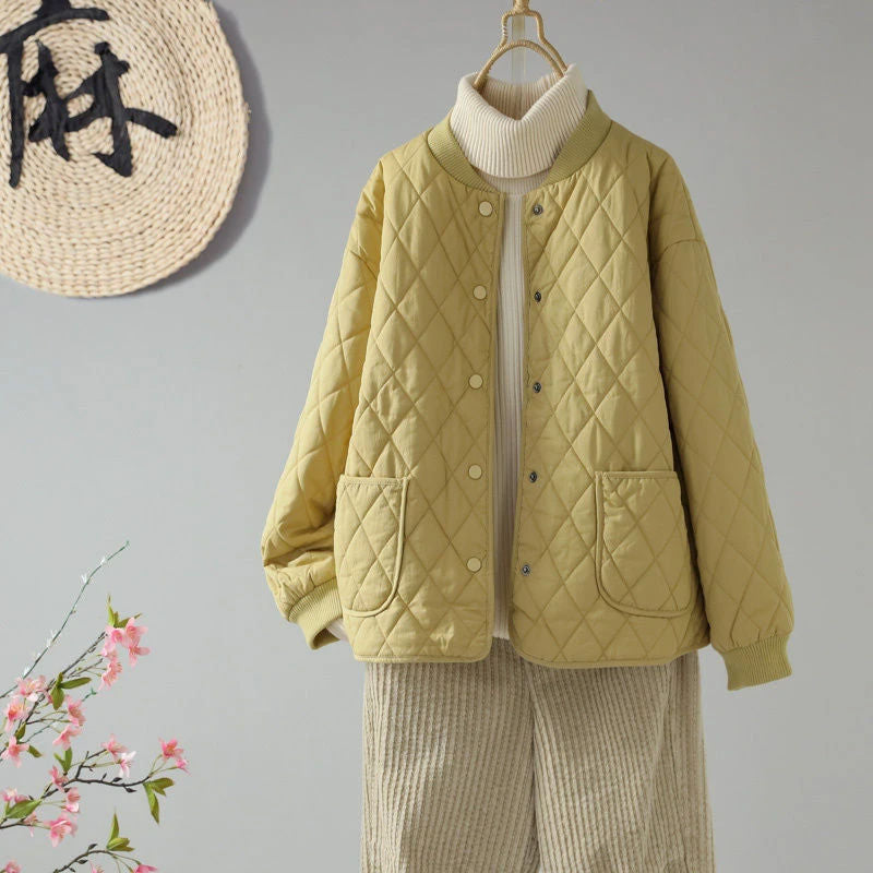 Women's Fashion Solid-Color Short Loose Padded Jacket