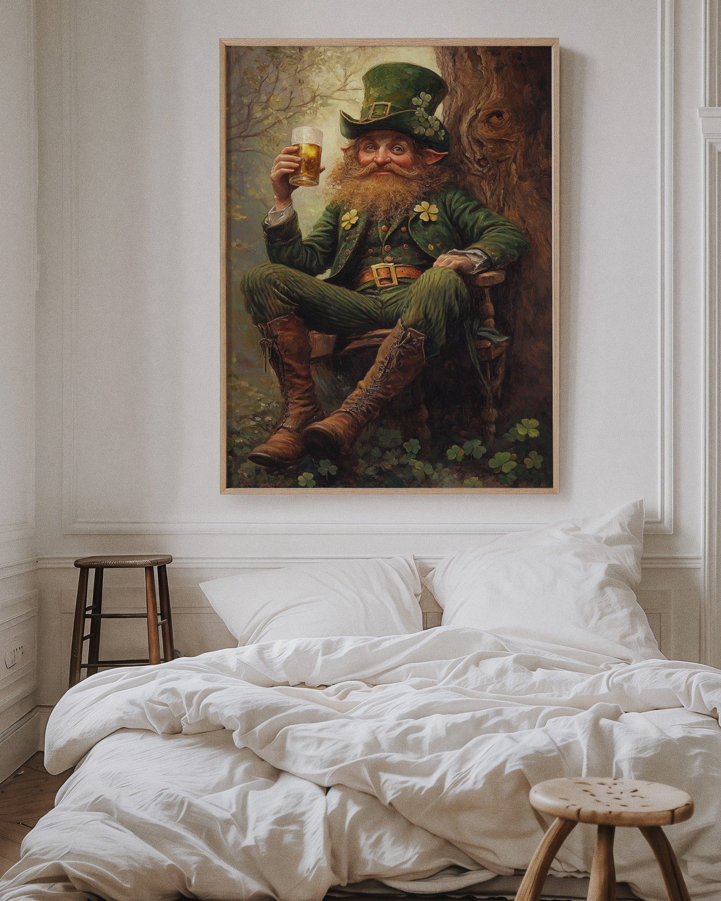 Le lutin chanceux : toile murale sur le folklore irlandais