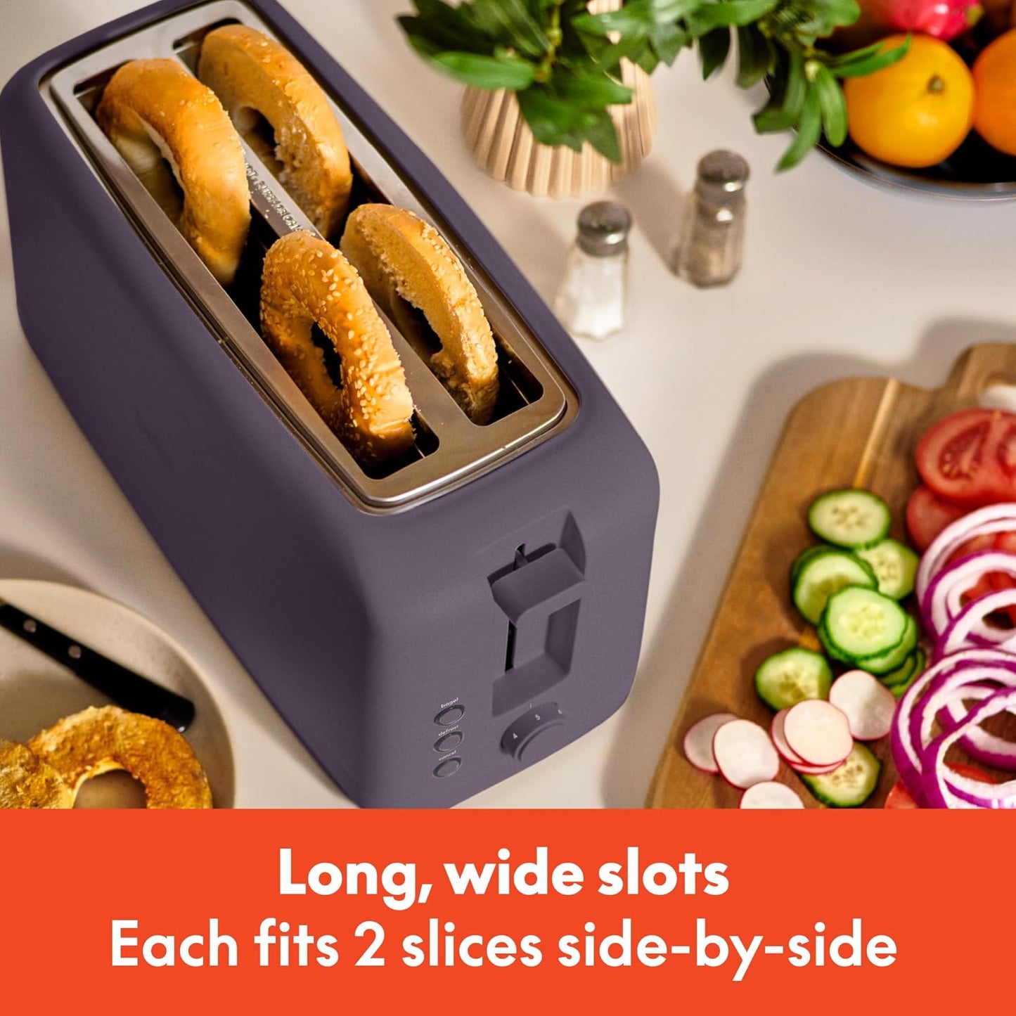 bella 2 Slice Slim Toaster, Fits-anywhere™ Kitchenware, 6 Setting Shade Control with Reheat & Cancel Buttons, Fits sourdough, 10” Long Slot, Anti Jam & Auto Shutoff, 900 Watt, Oatmilk