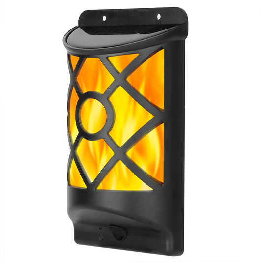 Flammen-Solarleuchten Outdoor 96 LEDs Wasserdicht Flackernde Flammen-Wandleuchte Automatische Ein-/Aus-Sensor Dekorative Landschaftsnachtlampe für Terrasse Hof Garten