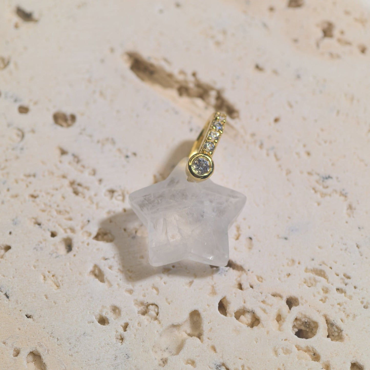 Natural Stone Cut-surface Star Pendant Five-pointed Star Charm