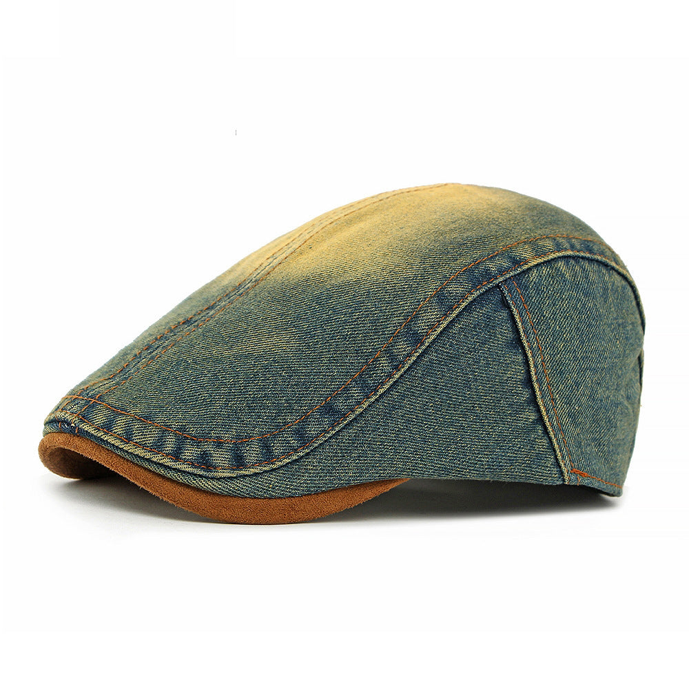 Men's And Women's Identical Distressed Suede Bag Edge Retro Workwear Style Forward Hat Suitable For Outdoor Camping, Weekend Shopping