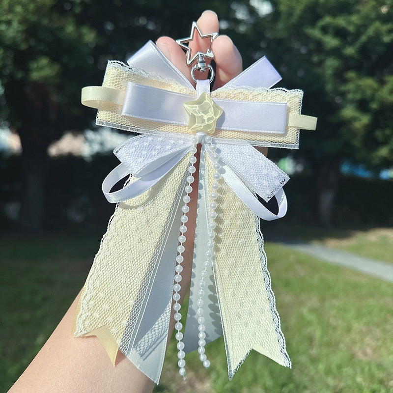 Valley Beauty Support Fan Bow-Knot Keychain Bag Charm