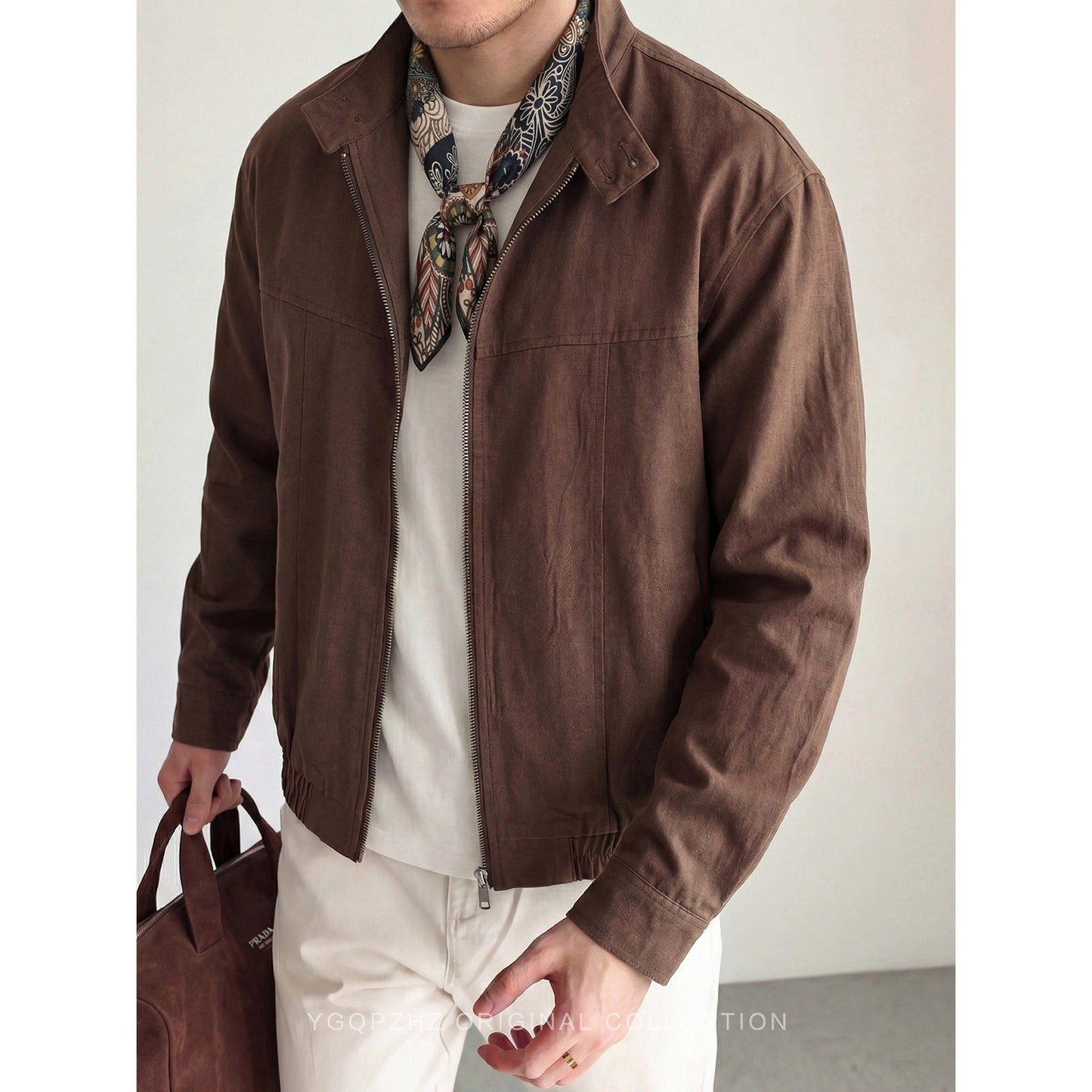 Old-money-style Vintage Stand-collar Utility Jacket