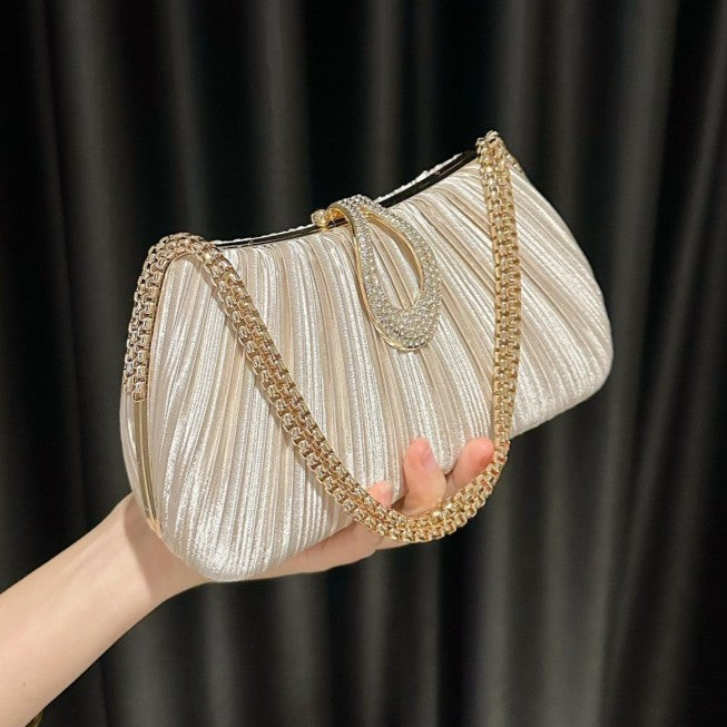 New Satin Pleated Evening Bag For Women