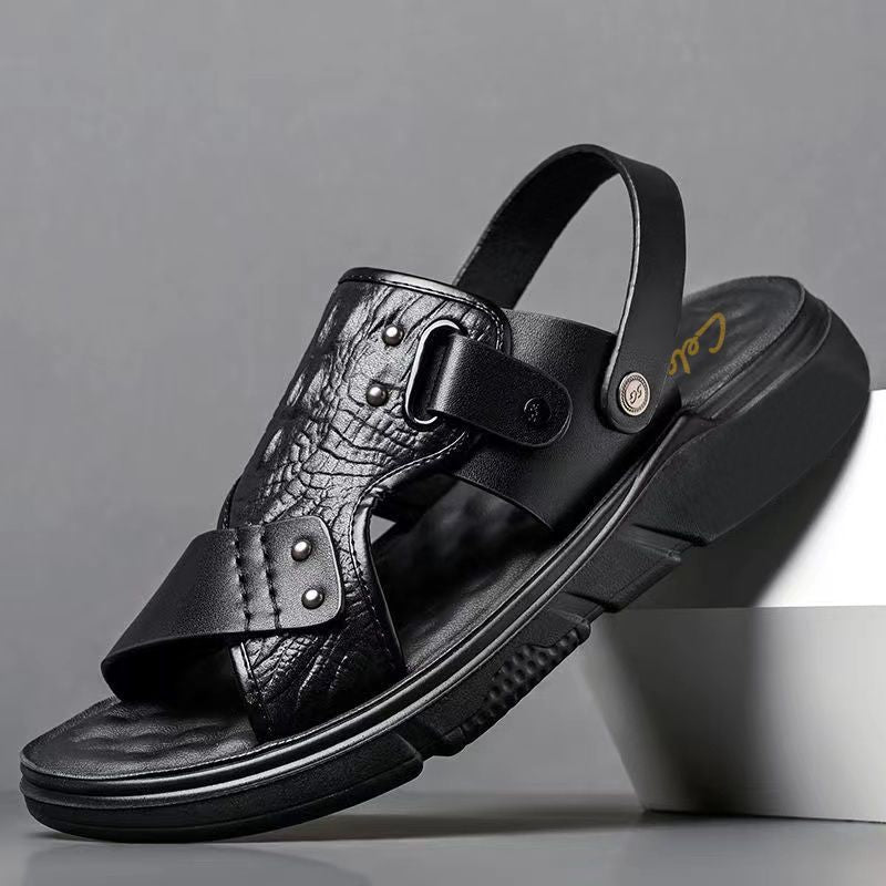Summer Beach Non-Slip Breathable Thick Soft-Soled Durable Dual-Use Mens Sandals