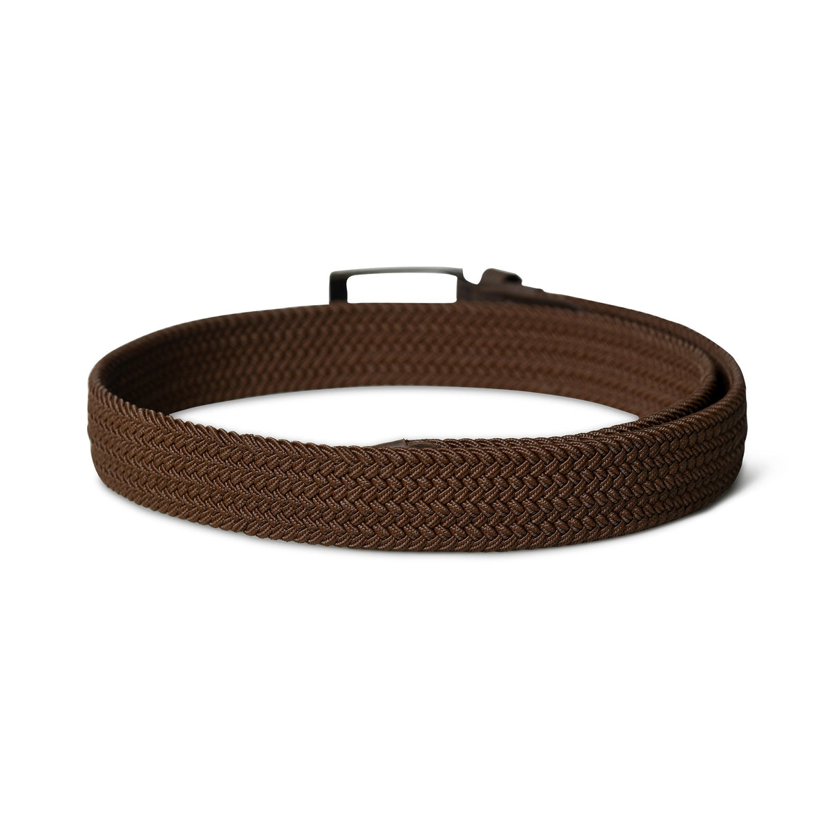 Ceinture tressée en toile marron