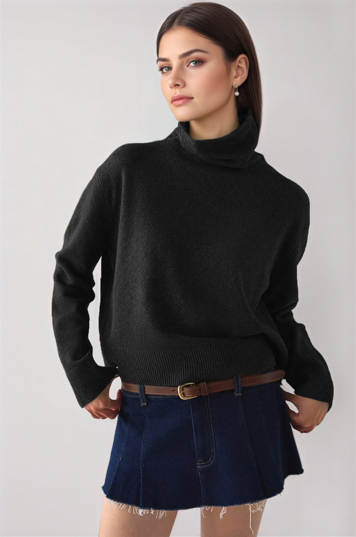 Womens Turtleneck Knitted Bottoming Sweater