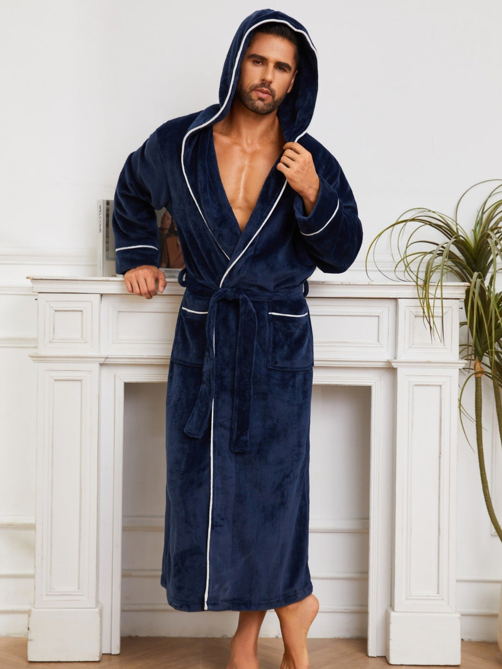 Fashion Men's Flannel Bathrobe Pajamas Women