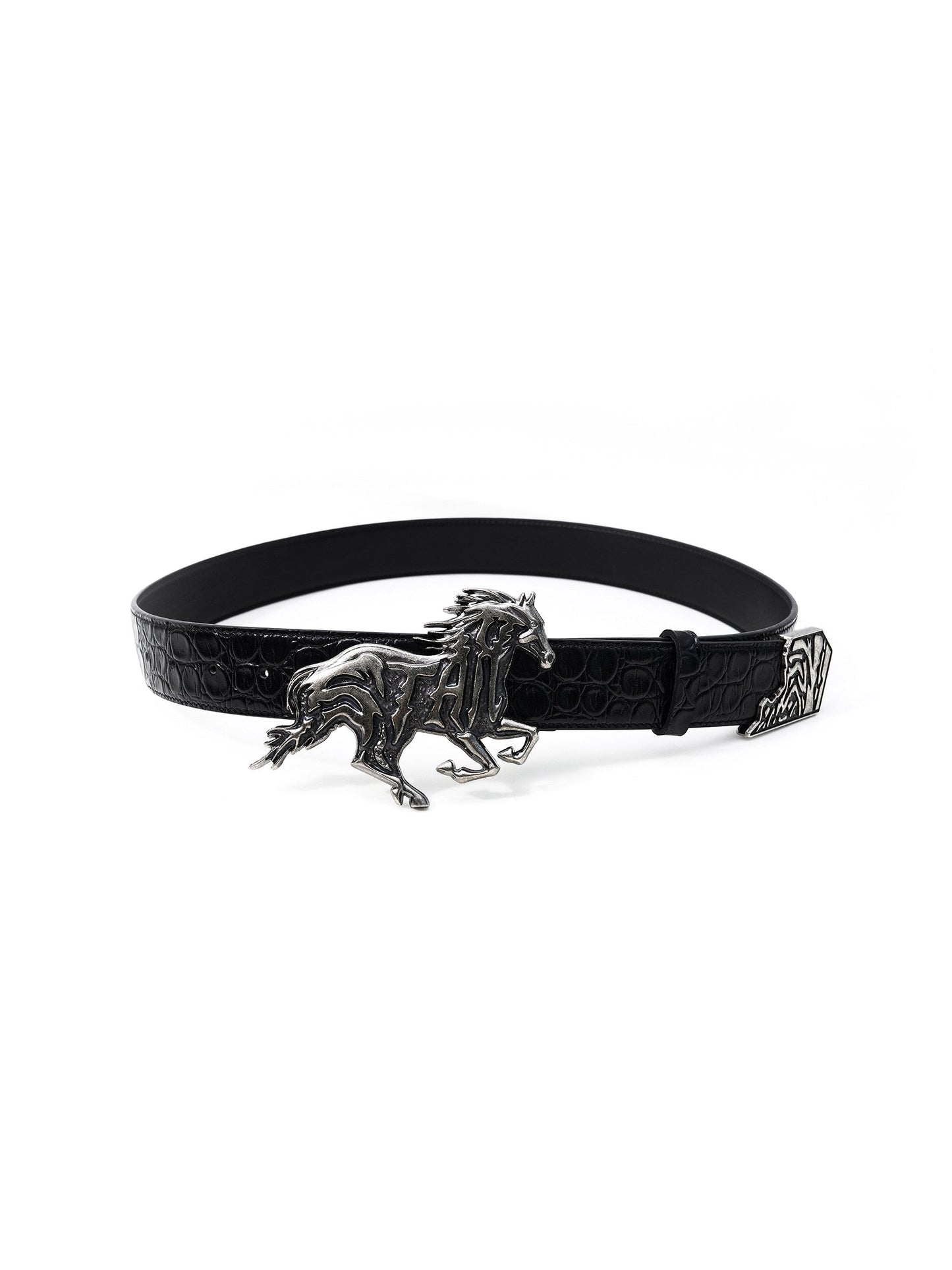 Textured Embossed Full-grain Leather Belt