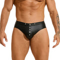 Men's Sexy Rivets Imitation Leather Underwear