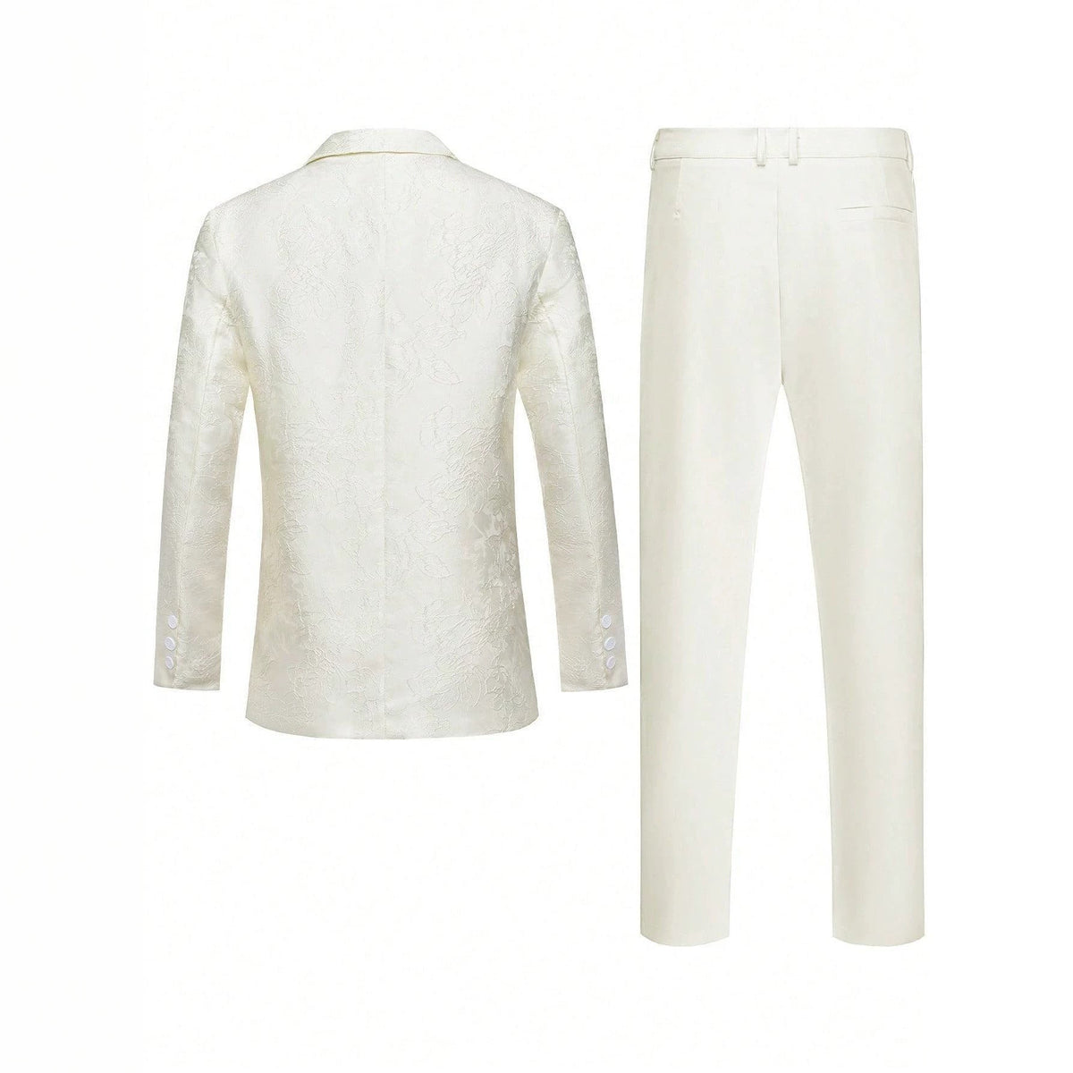 Dark-Pattern Jacquard Light Business Suit Set