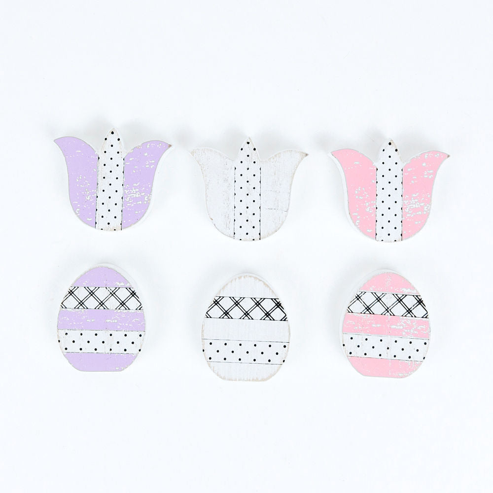 Handmade Wooden Magnetic Spring Magnets Set Of 3 Easter Egg Decorative Fridge Magnets