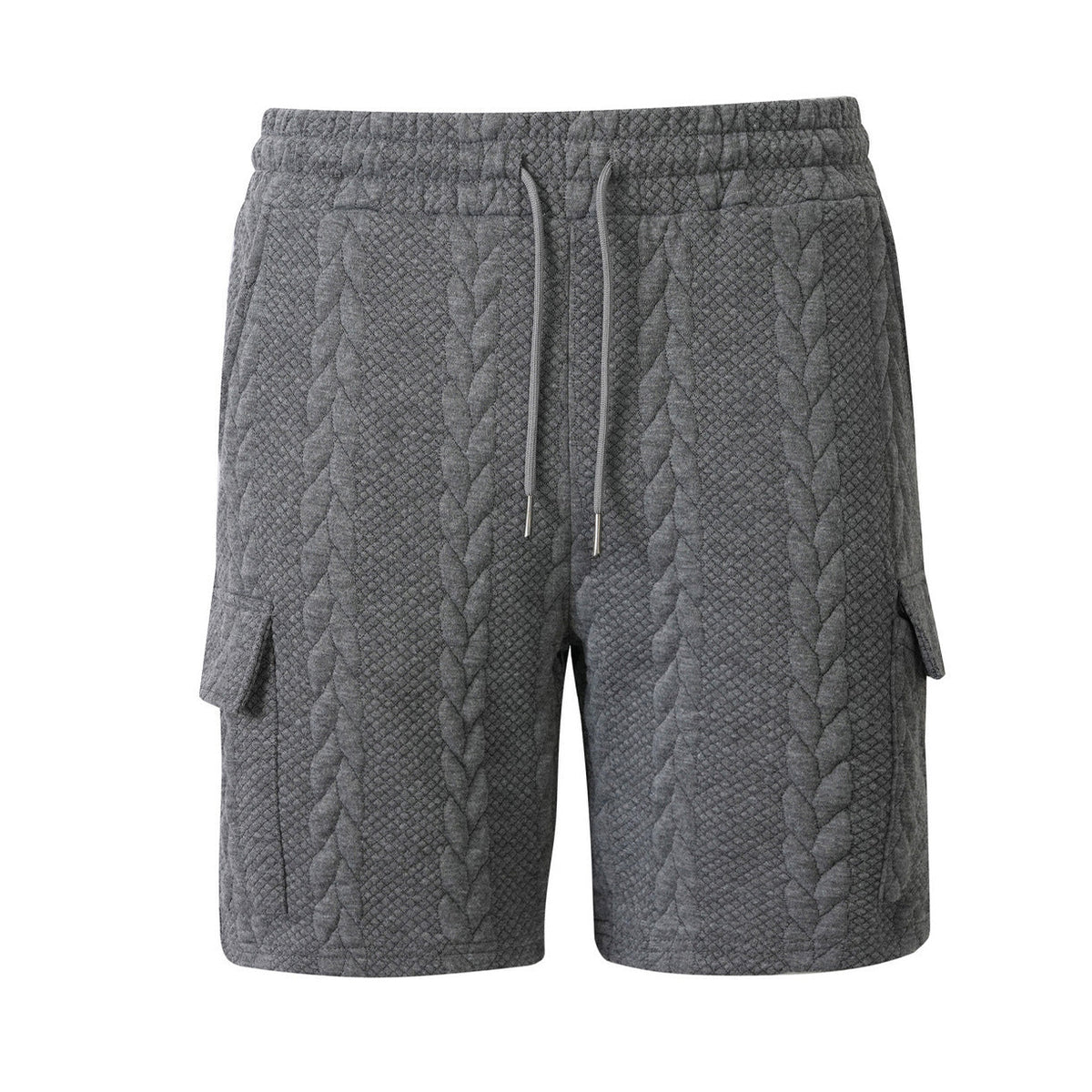 Mens Drawstring Jacquard Casual Shorts