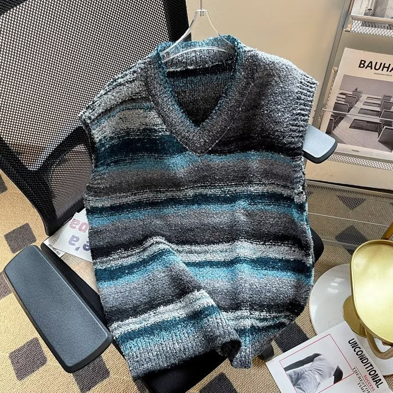 Mens Autumn Lazy-Style Loose-Fit Couples Sleeveless Sweater Vest