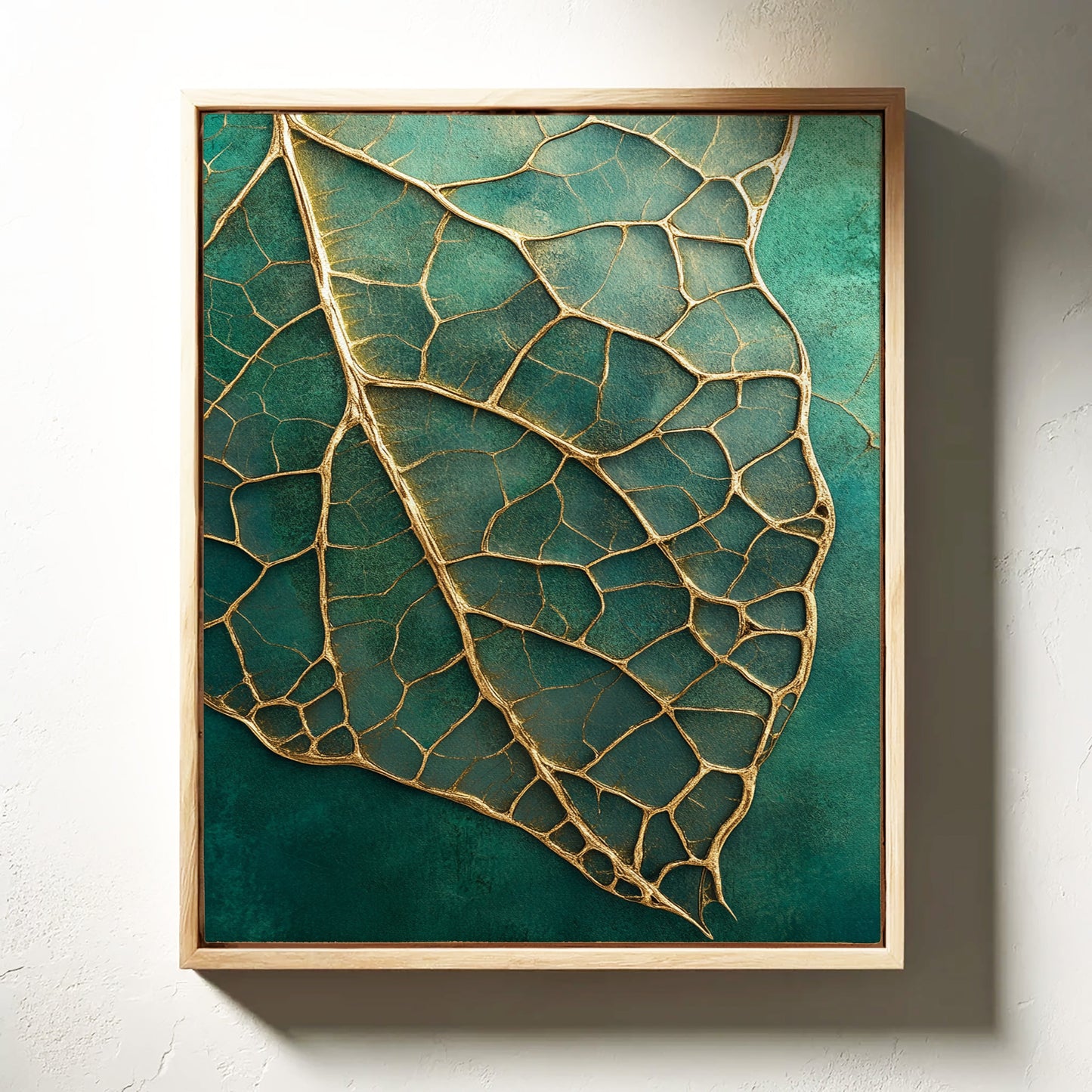 Golden Vein Leaf on Emerald