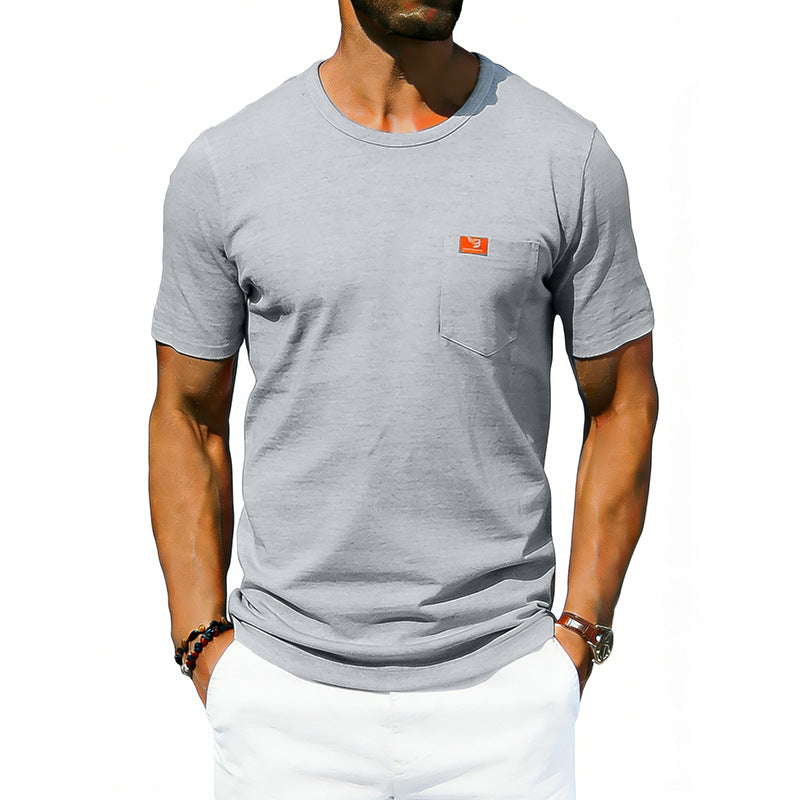 Men's Loose-fit Retro Simple Casual Crew-neck Short-sleeve T-shirt
