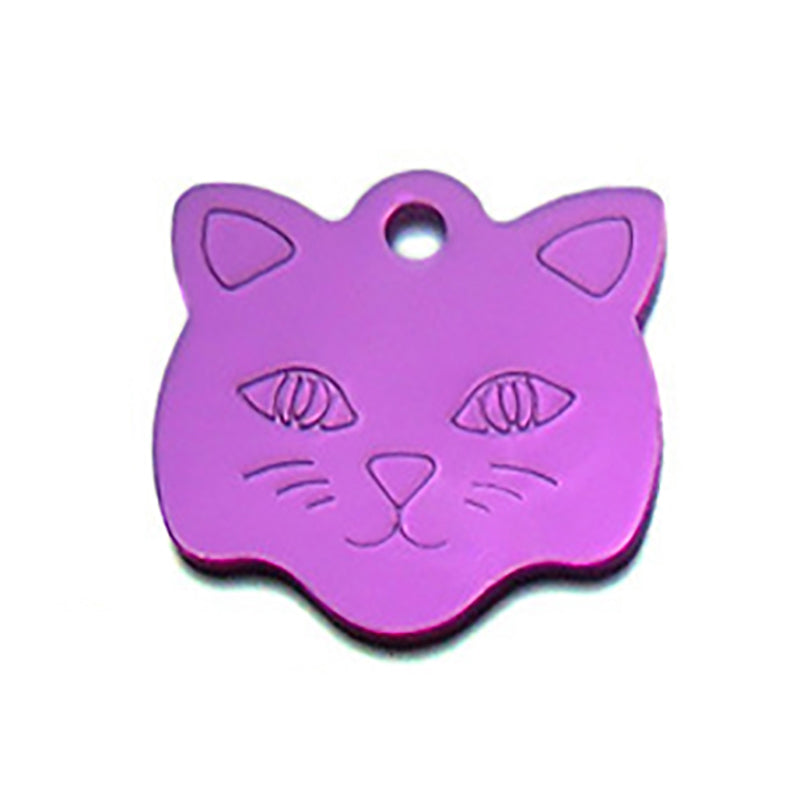 Cat head alumina pet tag