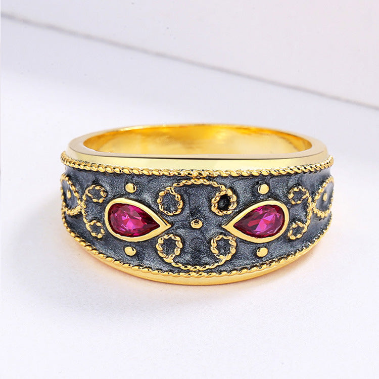 Classic Retro Exquisite Enamel Jewelry Three-piece Set