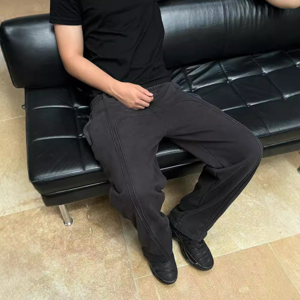 Men Stretch Rope Sweatpants Casual Trousers