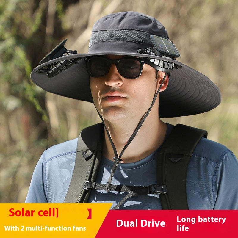 Long Endurance Lithium Battery Fan Solar Charging Wind Sun Protection Hat