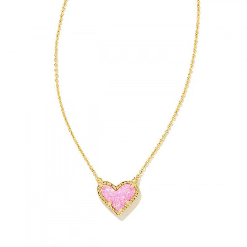 Cubic Zirconia Heart Pendant Necklace