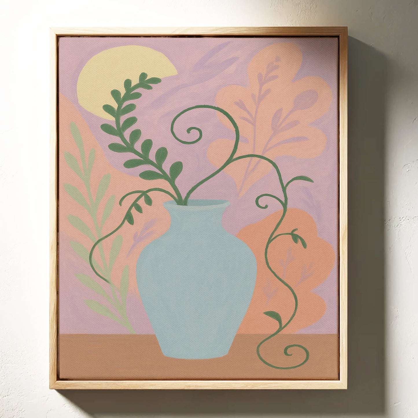 Twilight Leaves in a Pale Blue Vase