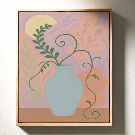 Dämmerblätter in einer blassblauen Vase