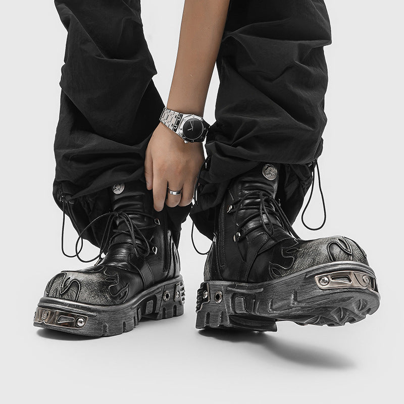Retro Dark Punk-style Metal Shoes