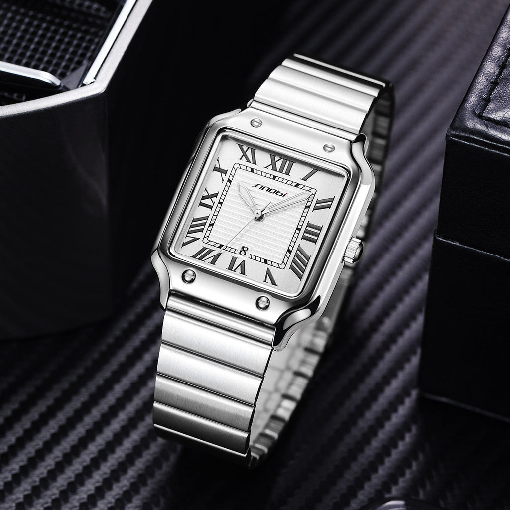Men's Classic Roman Luminous Waterproof Steel Watch
