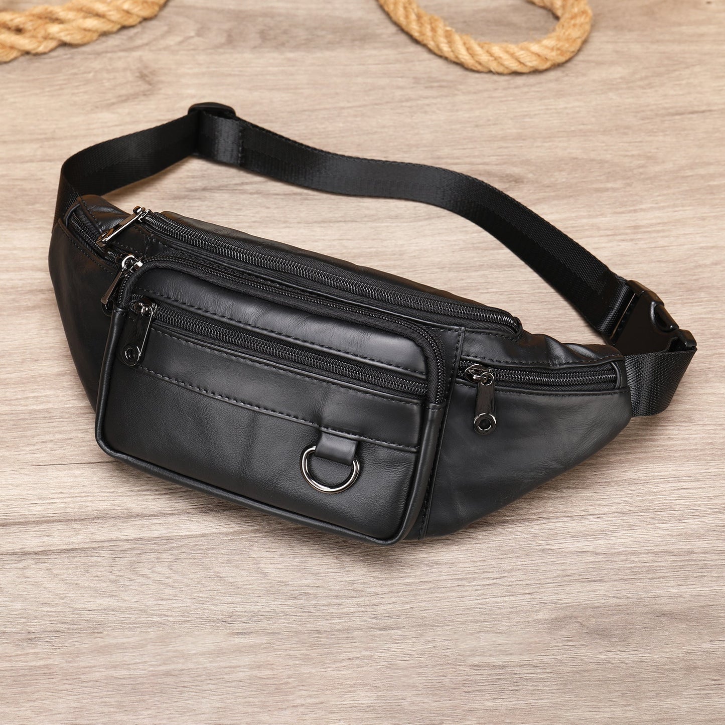 High-end Full-grain Leather Chest Bag