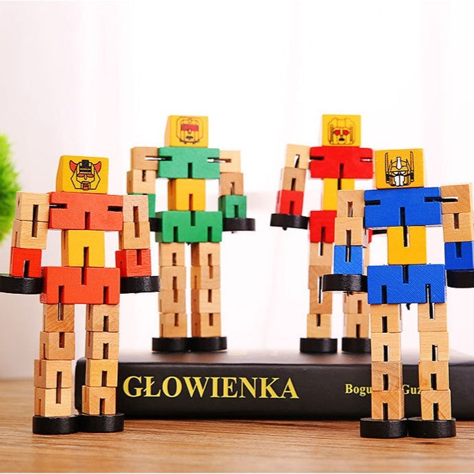 wooden robot toys