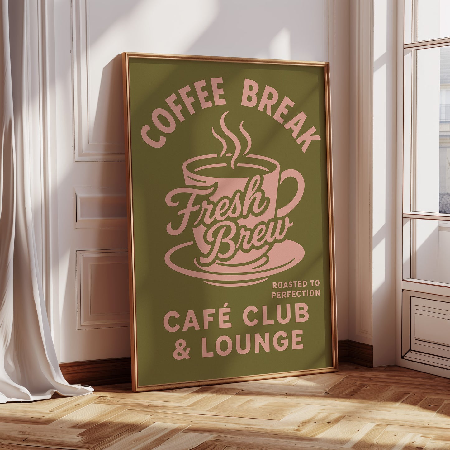 Affiche Rétro Café Fraîchement Préparé