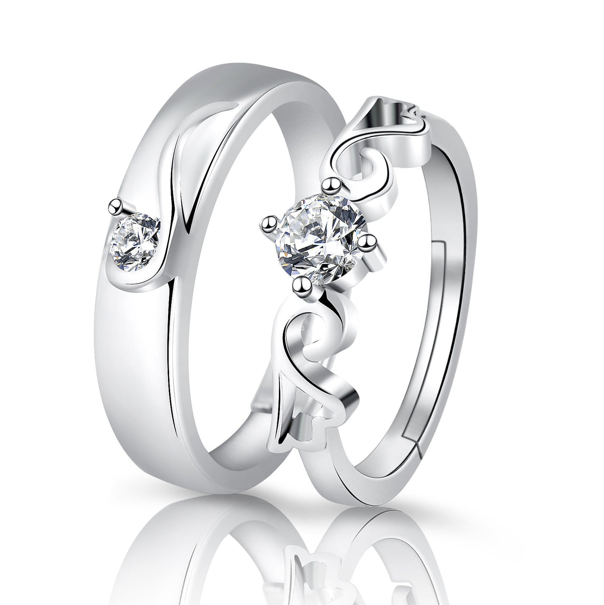 Moissanite Engagement Couple Couple Rings