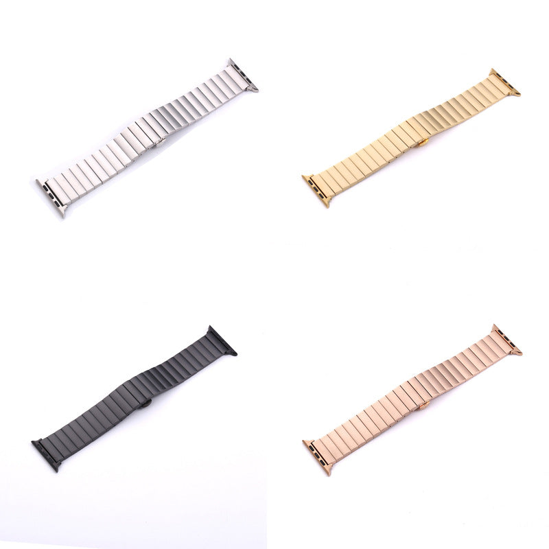 Smart Watch Band Bamboo Stainless Steel Metal Strap