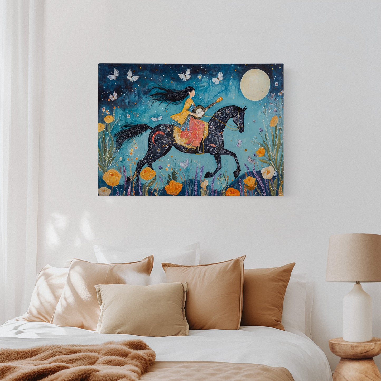Mélodie au clair de lune à cheval dans la nuit