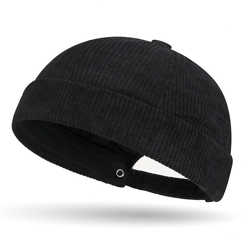 Spring Autumn And Winter Solid-Color Coarse-Woven Corduroy Bucket Hat