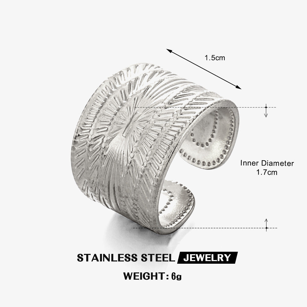 Minimalist-style Stainless Steel Ring For Women