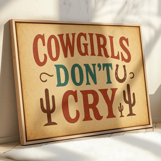 Imprimé occidental "Cowgirls Don't Cry"