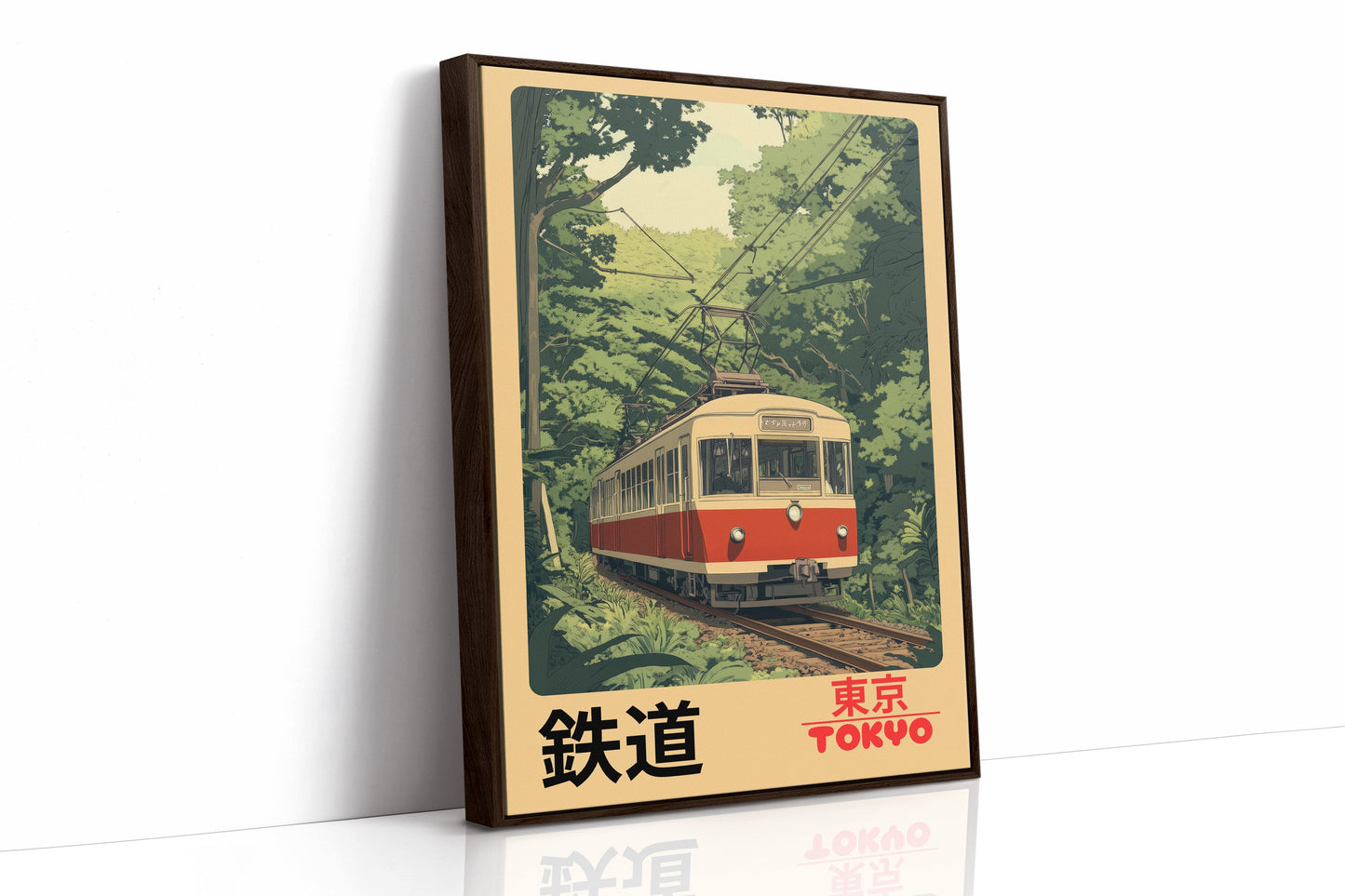 Affiche Rétro Chemin de Fer de Tokyo – Art Mural de Train Japonais, Impression de Voyage Vintage
