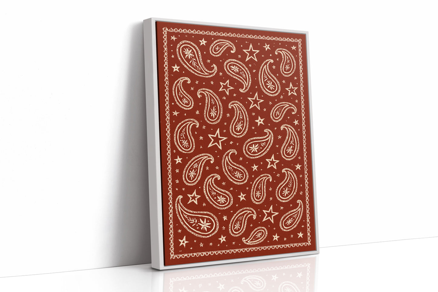 Vintage rotes Bandana mit Sternen und Paisley-Muster