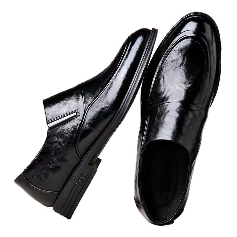 Business Formal Wear Soft Leather Soft Bottom Pointed Wedding Bridegroom Slip-on Suit Shoes